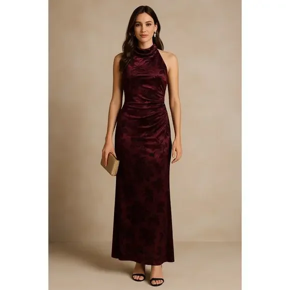 BHLDN | Dresses | Bhldn Holly Halter Velvet Floral Gown In Winebordeaux Size M New With Tags | Poshmark BHLDN | Dresses | Bhldn Holly Halter Velvet Floral Gown In Winebordeaux Size M New With Tags | Poshmark